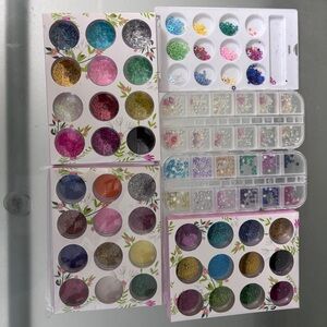 Colorful Nail Art Glitter and Rhinestone Set